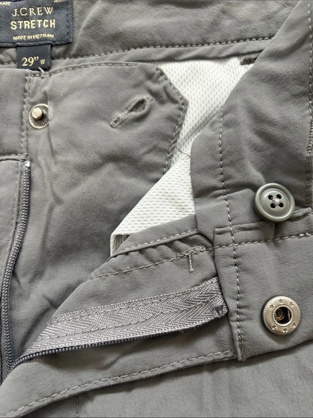 J. Crew Women’s Gray Flat-Front Stretch Activewear Shorts. Hiking, Golf? EUC